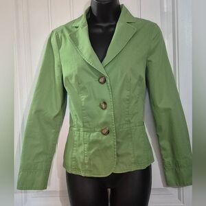 🏷Womens L.L. Bean Cotton Blazer Jacket Size 8 Petite
